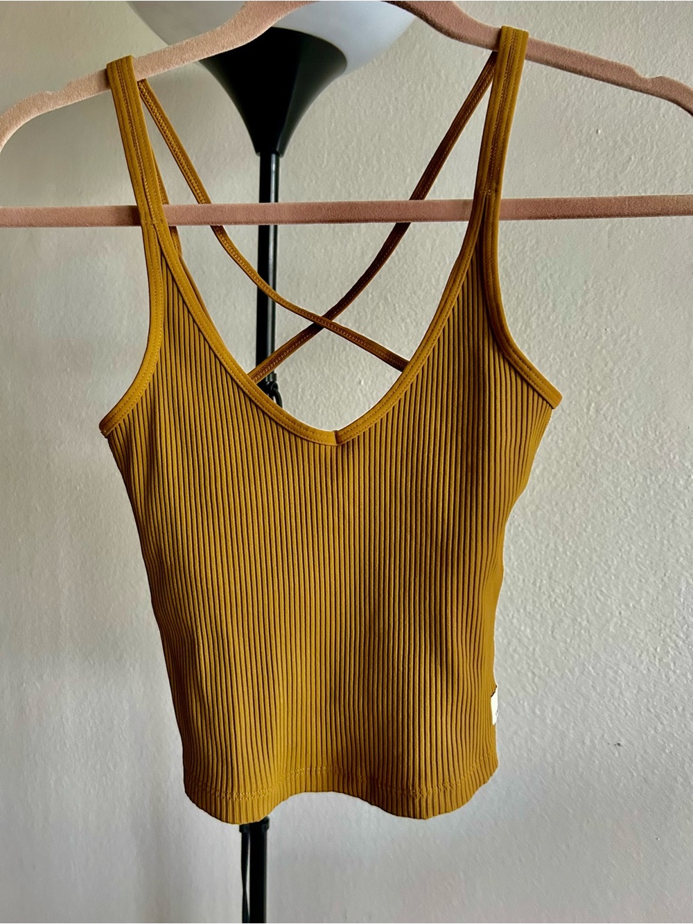 Vuori Ribbed Crisscross Camisole - Mustard